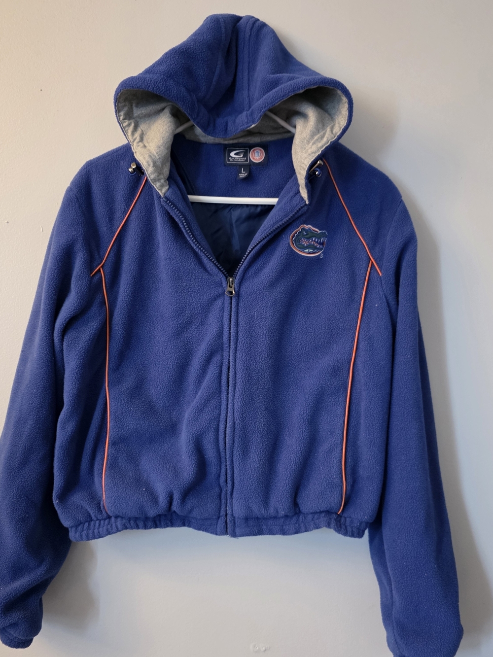 Florida Gators Offically Licensed Blue Zip Up Hooded Fleece Jacket Youth L UF